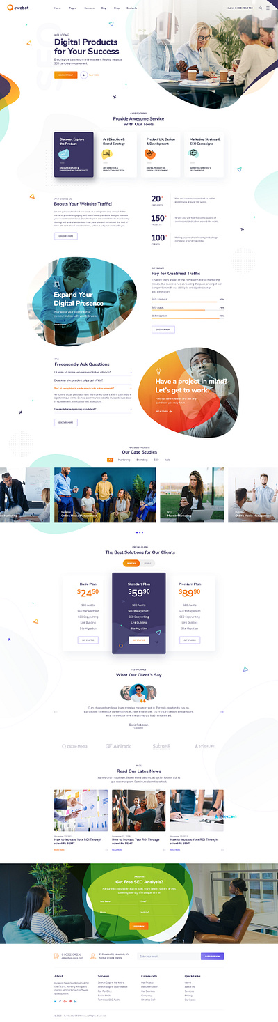 Ewebot - Marketing SEO Digital Agency agency business landing marketing seo theme ui web webdesign website wordpress