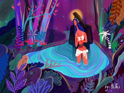 她的心事 3 design illustration photoshop art 女孩 板绘