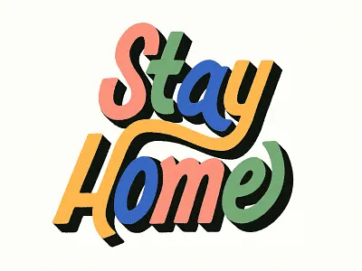 Stay Home colors design illustration lettering letters typography
