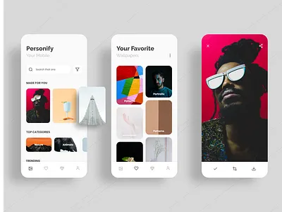 Wallpaper App app brand branding clean design flat icon illustration ios logo minimal photography typography ui uid ux wallpaper