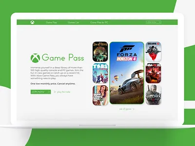 #DailyUI [21] Xbox Game Pass subscription daily dailyui design gamepass master microsoft minimal ui uidesign ux web xbox