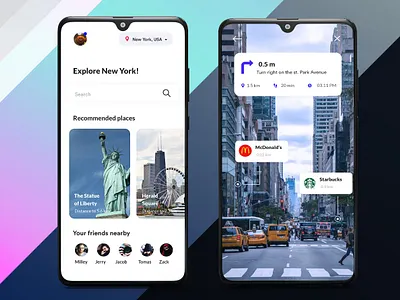 Travel App with AR Assitance android app app development appdesign arassistance b2cinfosolutions branding ios app travelapp ui ux