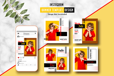 Instagram Banner Template advertising blog board fashion marketing instagram ad instagram banner marketing template photoshop template promotional banner sale offer social media social media board website