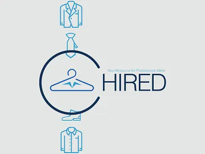 HIRED | Professional Clothing Closet Branding branding design logo