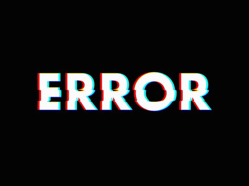 text animation exercise - glitch effect animation error glitch