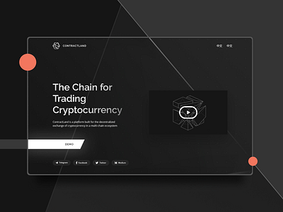 ContractLand - Crypto Web Design bitcoin black black white black and white blackandwhite chain crypto crypto currency crypto exchange crypto wallet cryptocurrency dark dark app dark mode dark theme dark ui eth ethereum trade trading