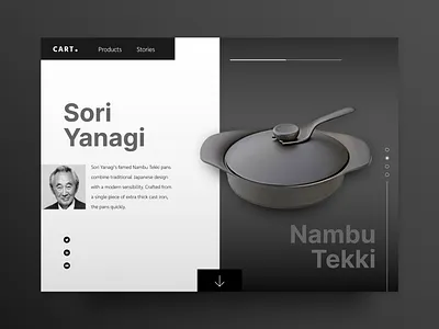 Kitchenware landing page black and white design ui ux web