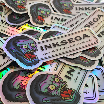 Holographic stickers 36daysoftype dribbble illustration illustrator instagram letter lettering lettering art sign stickermule tattoo