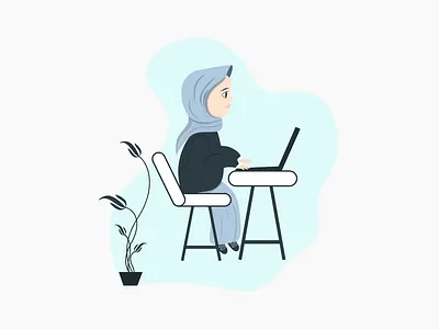 Illustration working woman adobe ilustrator adobe xd daily dailyilustrasi illustration uiuxdesign working space workwomen