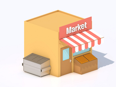 Mini Market 3d 3d art lowpoly lowpolyart