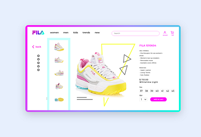 Daily UI Challenge #21 - E-commerce shop (single item) buy challenge daily dailyui design e commerce eshop fila landing page design market online store shoes ui unicorn