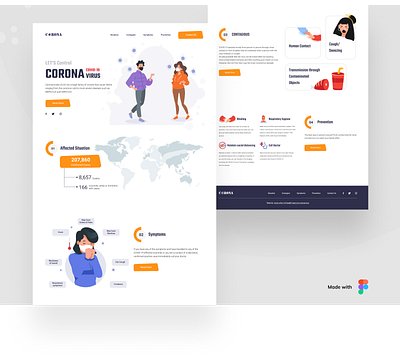 Corona - COVID-19 Informative Website app corona coronavirus covid 19 dashboard design fitness health healthcare illustration management medical minimal product uidesign ux uxdesign virus web website