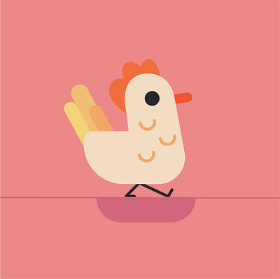 THE HUHN art branding chicken clean design flat illustration illustrator minimal pink simple vector warm