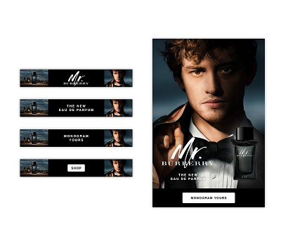 Mobile/Tablet layouts - Burberry 'Mr Burberry' digital advertising layout mobile retina storyboarding storyboards tablet