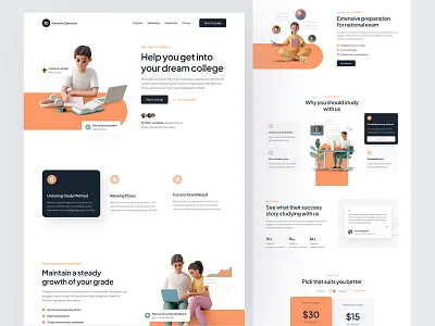 Danesha Operation - Online Tutor Landing Page advantage clean course design figma hero landing landing page learn minimlist online course online tutor price testimonial tutor tutorial ui ux web design website