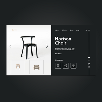 L'xury series product page ui - Chair design flat ui ux web website