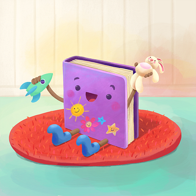 I like to illustrate objects. book books character design children cute illustration imagination kids play procreate
