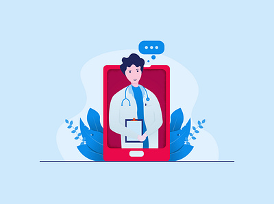 doctor brush design doctor flat illustration minimal vector