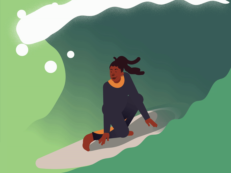 Surfer after effects black surfer black women duik bassel female surfer illustration rubberhose2 sea waves surfboard surfer water sports wave women empowerment women in sport women in water sport women of color women of colour