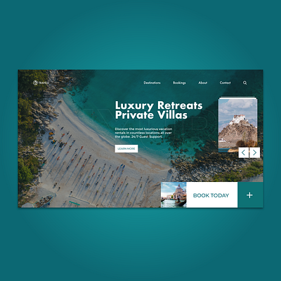 Luxury Travel Bookings website design flat typography ui ux web