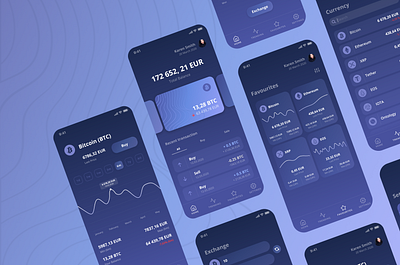 Mobile App - Cryptocurrency Wallet app bitcoin crypto wallet cryptocurrency currency design finance finance app flat ui uidesign uiux ux wallet