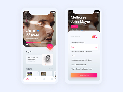 App Music aplicativo app apple dark design figma ios light music music app music player player spotify stream ui