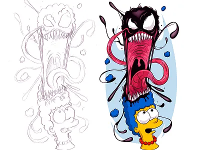 Must be the Hair... adobe adobeillustrator cartoon digitalart illustration illustrator thesimpsons vector venom