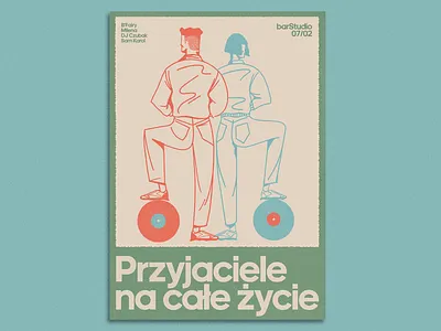Przyjaciele na całe życie x barStudio branding design doodles gigposter illustration print typography vintage