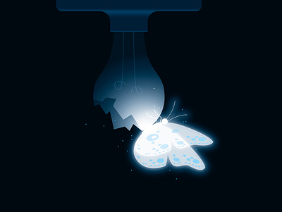 Emergence butterfly chrysalis evolution illustration light lightbulb rebirth transformation vector