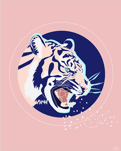 Pink Tiger adobe illustrator design digital illustration digitalart flat graphicdesign illustration illustration art illustrator vector