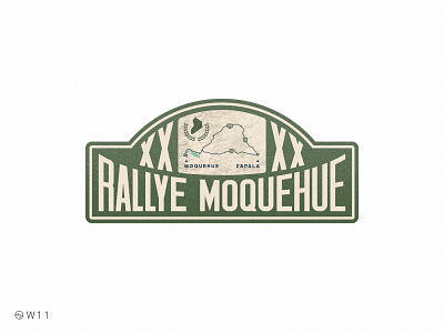 W11 - Rallye Moquehue 2020 argentina bage car grain illustration map noise patagonia race rally retro sticker type typography vintage