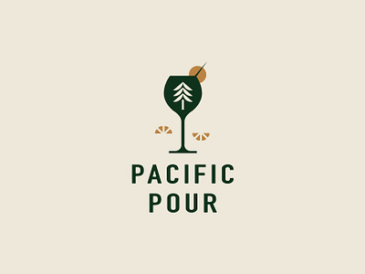 Pacific Pour bartender bartending cocktails drinks logo logodesign tree westcoast