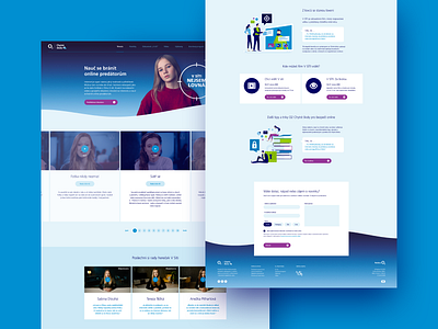 O2 Chytrá škola – V síti, landing page blue blues branding digital documentary education gradient illustration landing page literacy movie non profit one page protect safety school smart video webdesign