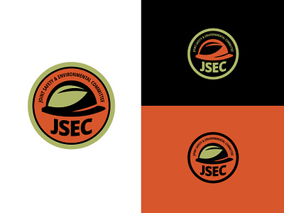 JSEC Logo Concept badge graphicdesign hardhat leaf logo logodesign sticker thicklines