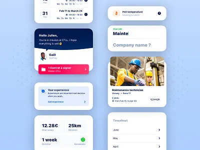 iziwork Design System app clean design design system ds flat icon lean mission ui ux worker