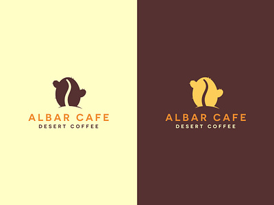 Albar Cafe branding cactus cafe coffee coffee bean desert design illustration logo vector