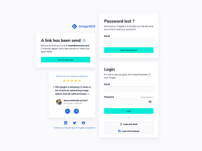 ImageSEO Login interface branding interface interface design kit login register review sass sign up startup ui ux web website wordpress