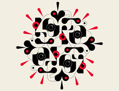 #WashYourFuckingHands abstract design black coronavirus geometric germs illustration modernism red trufcreative typography vector virus