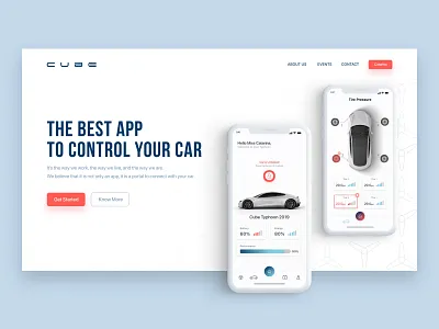 Automobile App - Landing Page adobe xd automobile brand car clean design ui ux