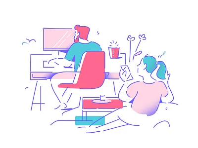 WFH couple covid19 isolation working