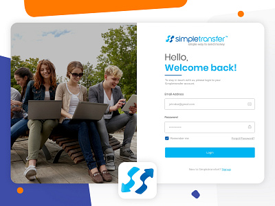 Simple Transfer login creative design fund transfer mobile responsive money money transfer online telecome ui design uk ux design website design