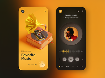 Music Player App Design 3d album appdesign applemusic application artist clean ios iphone12 mobileversion music musicplayerapp mvp playlist song spotify ui ux