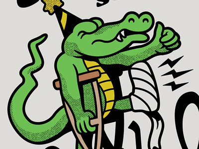 Brutal alligator design doodle drawing hurt illustration lettering logo typography vector