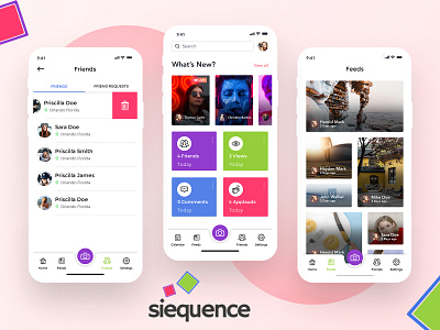 Siequence adobe illustrator adobe photoshop adobe xd apps camera clickable prototype creative latest latest design trends mobile apps new social app stylie