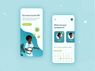 App for assessing Covid19 symptoms app app design application concept corona coronavirus design illustration mobiledesign symptoms uidesign uxdesign uxui