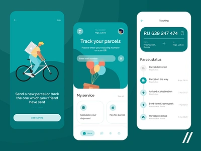 Parcel Tracking App animation app delivery delivery tracking design graphic design illustration interface mobile mobile app mobileui motion design parcel purrweb ui uiux ux