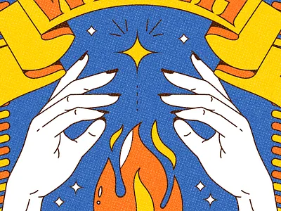 Witch Vibes Only animation illustration retro vector