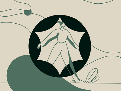 O - 36daysoftype 36 days of type 36daysoftype 36daysoftype o abstract body escape girl green illustration letter lettering lines minimalism pastel plants portrait procreate typography wave woman