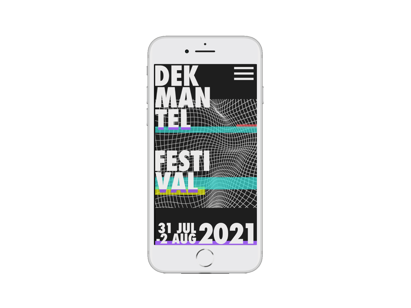 Landing page for a techno festival principleapp sketchapp