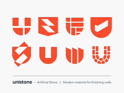 Unistone - Draft Vector Sketches clinker icon logo logodesign logotype sign stone symbol tiles u u letter
